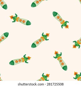 spaceship , cartoon seamless pattern background