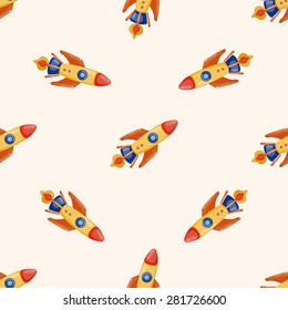 spaceship , cartoon seamless pattern background