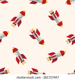 spaceship , cartoon seamless pattern background