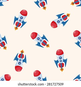 spaceship , cartoon seamless pattern background