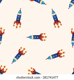 spaceship , cartoon seamless pattern background