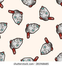 spaceship , cartoon seamless pattern background