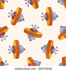 spaceship , cartoon seamless pattern background