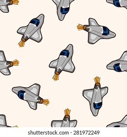 spaceship , cartoon seamless pattern background
