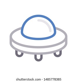 spaceship colour line vector icon