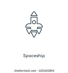 Spaceship concept line icon. Linear Spaceship concept outline symbol design. This simple element illustration can be used for web and mobile UI/UX.