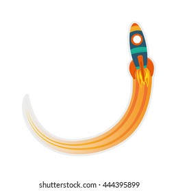 Spaceship concept represented by rocket icon. isolated and flat illustration 