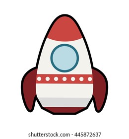 Spaceship concept represented by rocket icon. isolated and flat illustration 