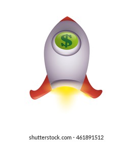 Spaceship concept represented by Rocket icon. Isolated and flat illustration