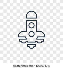 Spaceship concept vector linear icon isolated on transparent background, Spaceship concept transparency concept in outline style