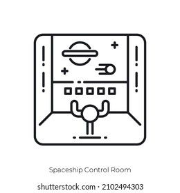 Spaceship Control Room icon. Outline style icon design isolated on white background