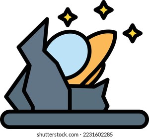 spaceship crash  Vector Icon which is suitable for commercial work and easily modify or edit it
