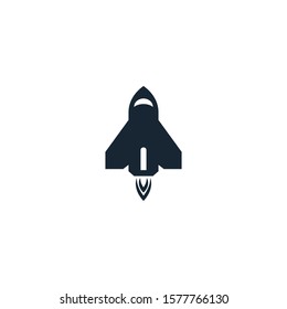 spaceship creative icon. filled illustration. From Space Exploration icons collection. Isolated spaceship sign on white background