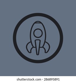 Spaceship design over grey background, vector illustration