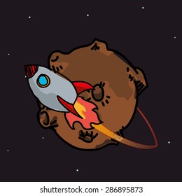 Spaceship design over space background, vector illustration