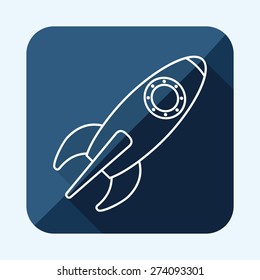 Spaceship design over white background, vector illustration.