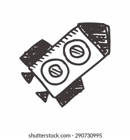 spaceship doodle drawing
