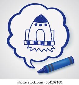 spaceship doodle drawing