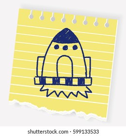 spaceship doodle drawing