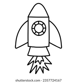 icono del doodle de nave espacial ilustración aislada