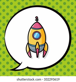 spaceship doodle, speech bubble
