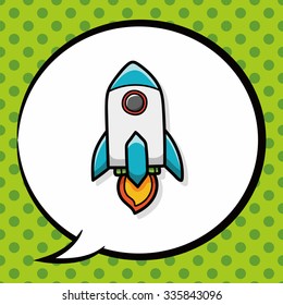 spaceship doodle, speech bubble