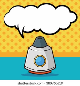 spaceship doodle, speech bubble