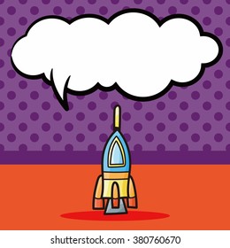 spaceship doodle, speech bubble