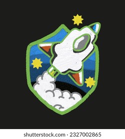 textura vectorial del doodle de nave espacial