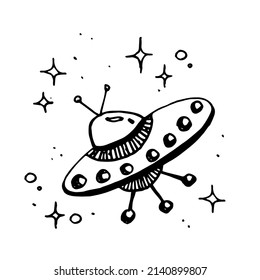 Spaceship Doodle Vector Illustration Stock Vector (Royalty Free ...