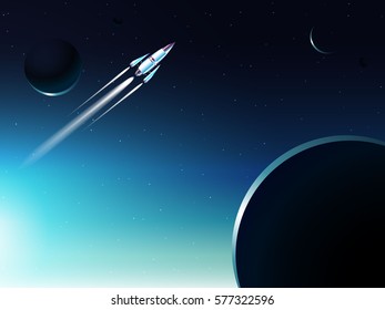 spaceship explore new world in universe