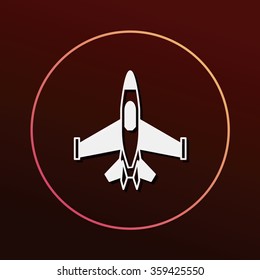 Spaceship, fighter jet icon