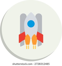 Ícone de Estilo de Círculo Plano da Nave Espacial