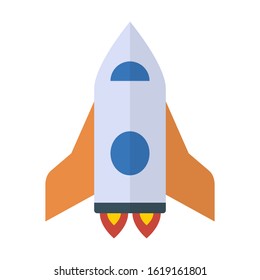 spaceship flat color vector icon