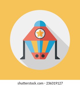 Spaceship flat icon with long shadow,eps10