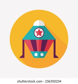 Spaceship flat icon with long shadow,eps10
