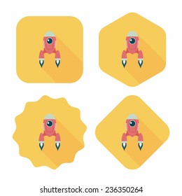 Spaceship flat icon with long shadow,eps10