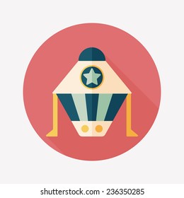 Spaceship flat icon with long shadow,eps10