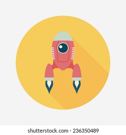 Spaceship flat icon with long shadow,eps10