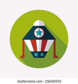 Spaceship flat icon with long shadow,eps10