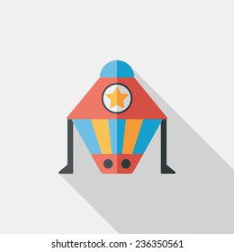 Spaceship flat icon with long shadow,eps10
