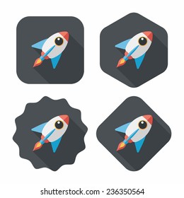 Spaceship flat icon with long shadow,eps10