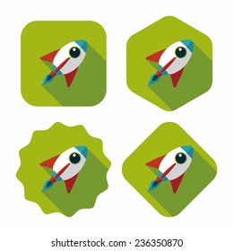 Spaceship flat icon with long shadow,eps10