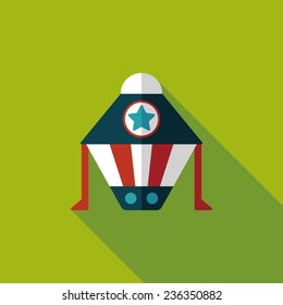 Spaceship flat icon with long shadow,eps10