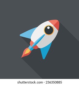 Spaceship flat icon with long shadow,eps10