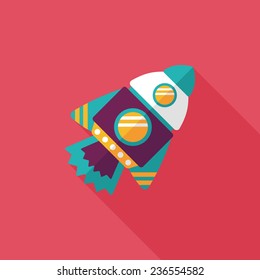 Spaceship flat icon with long shadow,eps10
