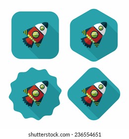 Spaceship flat icon with long shadow,eps10