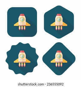 Spaceship flat icon with long shadow,eps10