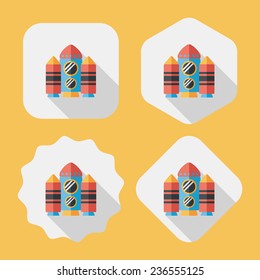 Spaceship flat icon with long shadow,eps10