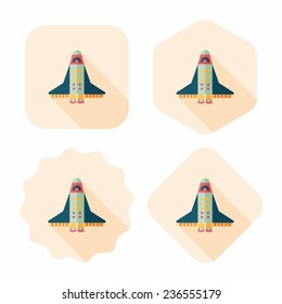 Spaceship flat icon with long shadow,eps10